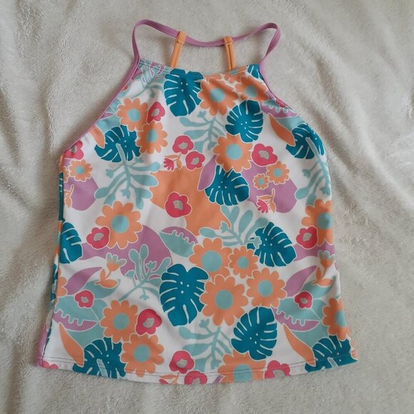 Speedo Girl's Size 8 Purple Tropical Floral Summer Tankini Swimsuit - Picture 2 of 11